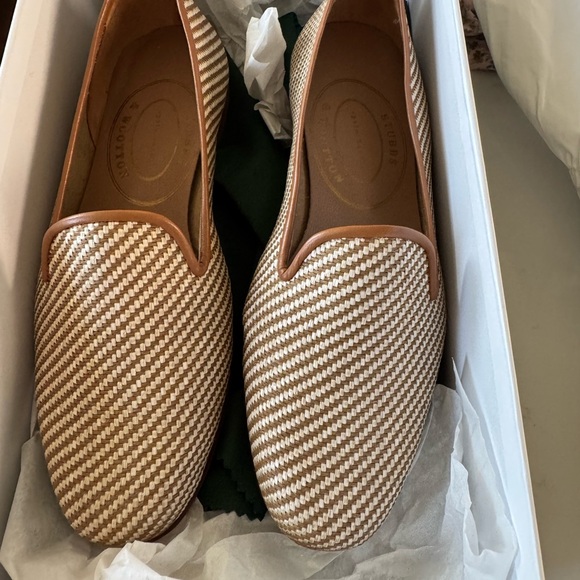 Stubbs & Wootton Straw Cream Raffia Loafer - Picture 3 of 5